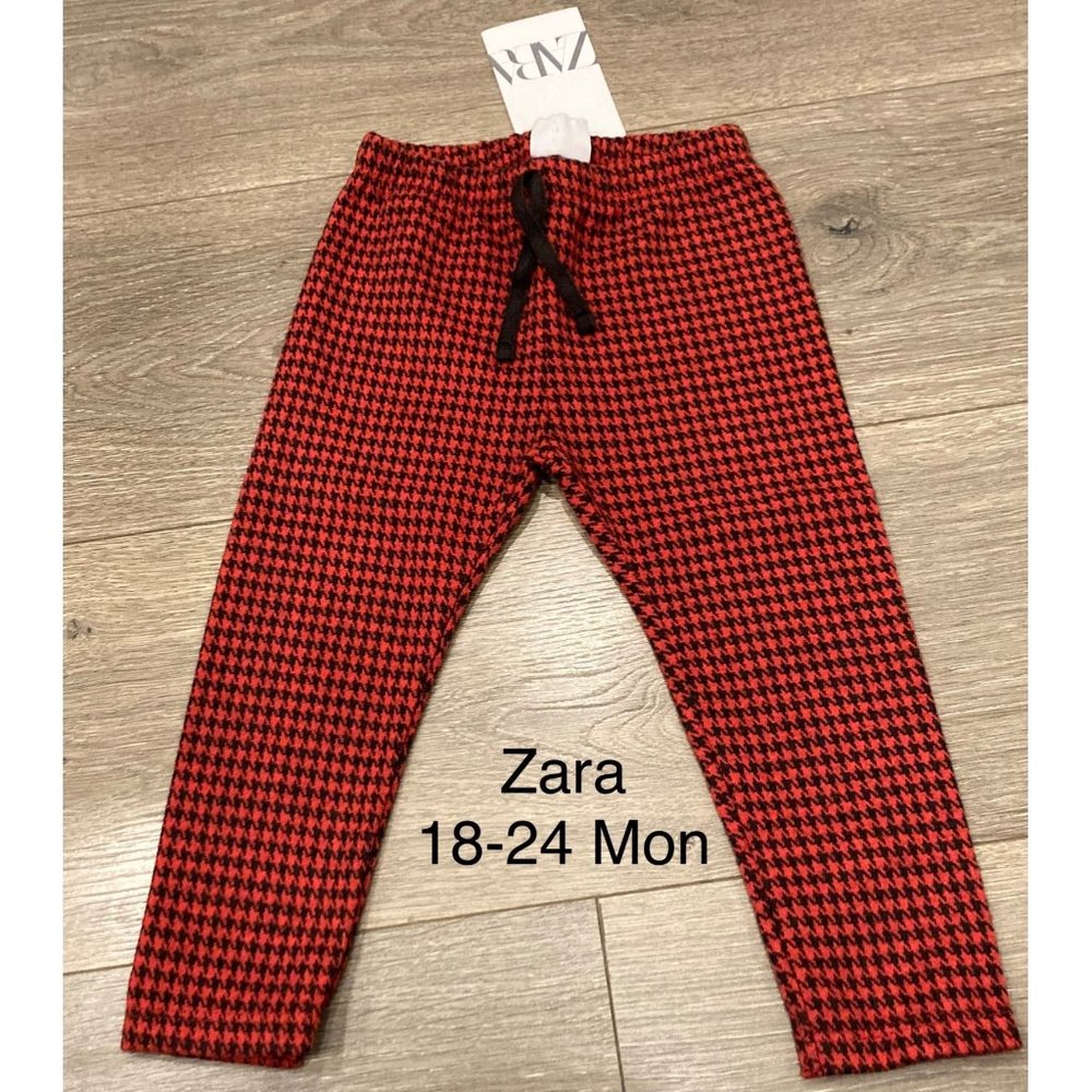 NWT Zara baby 18-24 month red checkered pants